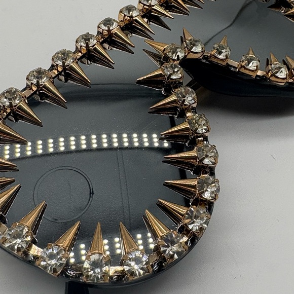 Studded Black and Gold Sunglasses - Picture 2 of 4